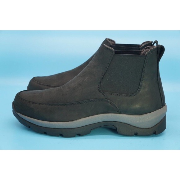 Duluth Trading Wild Boar Suede Anti Slip Ankle Boots Black Pull On 13E Wide main image 4